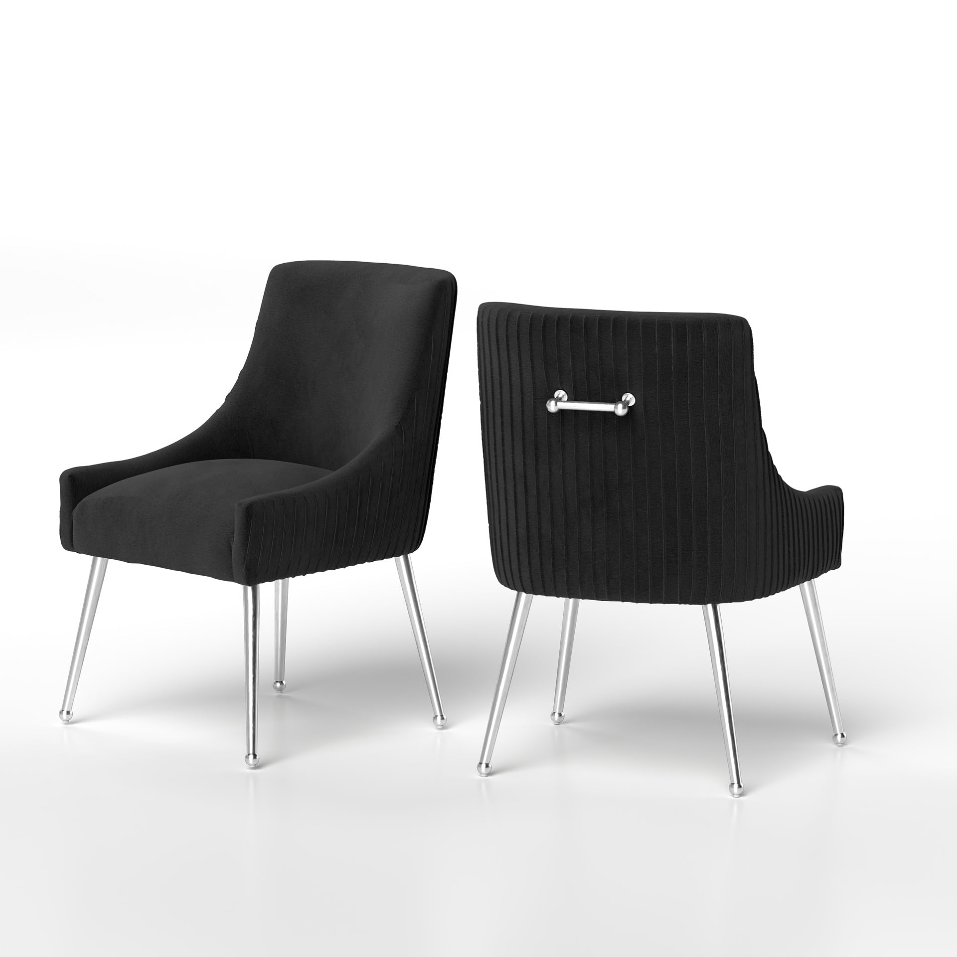 ☆ベルベット 　ハイバックダイニングチェアブラック☆ Amazon｜黒 ベルベット ダイニングチェア 2脚セット モダン ハイバック